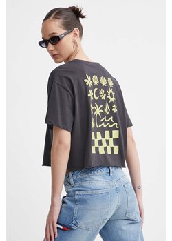 Volcom t-shirt bawełniany damski kolor szary ze sklepu ANSWEAR.com w kategorii Bluzki damskie - zdjęcie 172010237