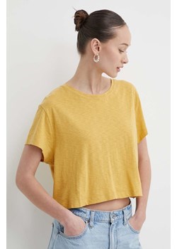 Superdry t-shirt damski kolor żółty ze sklepu ANSWEAR.com w kategorii Bluzki damskie - zdjęcie 172010318