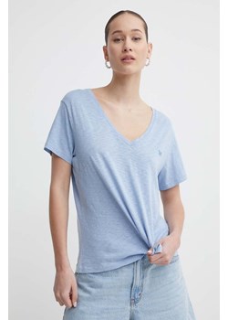 Superdry t-shirt damski kolor niebieski ze sklepu ANSWEAR.com w kategorii Bluzki damskie - zdjęcie 172010328