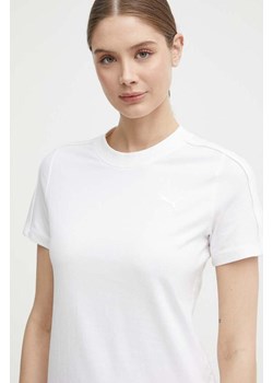 Puma t-shirt bawełniany HER damski kolor biały 677883 ze sklepu ANSWEAR.com w kategorii Bluzki damskie - zdjęcie 172010338