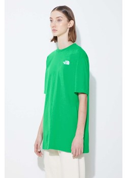 The North Face t-shirt bawełniany W S/S Essential Oversize Tee damski kolor zielony NF0A87NQPO81 ze sklepu PRM w kategorii Bluzki damskie - zdjęcie 172010358