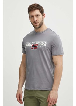 Napapijri t-shirt bawełniany S-Aylmer męski kolor szary z nadrukiem NP0A4HTOH581 ze sklepu ANSWEAR.com w kategorii T-shirty męskie - zdjęcie 172010419