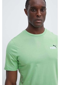 Puma t-shirt bawełniany męski kolor zielony melanżowy 674470 ze sklepu ANSWEAR.com w kategorii T-shirty męskie - zdjęcie 172010449
