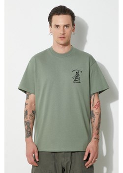 Carhartt WIP t-shirt bawełniany S/S Icons T-Shirt męski kolor zielony z aplikacją I033271.22RXX ze sklepu PRM w kategorii T-shirty męskie - zdjęcie 172010499
