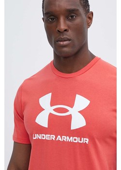 Under Armour t-shirt męski kolor czerwony z nadrukiem ze sklepu ANSWEAR.com w kategorii T-shirty męskie - zdjęcie 172010526