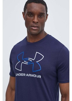 Under Armour t-shirt męski kolor granatowy wzorzysty ze sklepu ANSWEAR.com w kategorii T-shirty męskie - zdjęcie 172010556