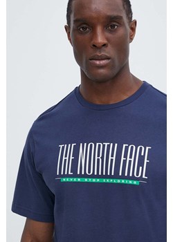 The North Face t-shirt bawełniany męski kolor granatowy z nadrukiem NF0A87E78K21 ze sklepu ANSWEAR.com w kategorii T-shirty męskie - zdjęcie 172010585
