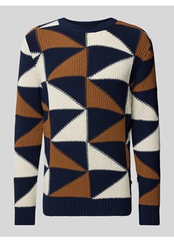 Sweter z dzianiny we wzory na całej powierzchni ze sklepu Peek&Cloppenburg  w kategorii Swetry męskie - zdjęcie 172010735