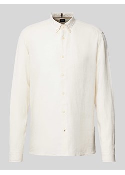 Koszula lniana o kroju regular fit z kołnierzykiem typu button down model ‘LIAM’ ze sklepu Peek&Cloppenburg  w kategorii Koszule męskie - zdjęcie 172010745