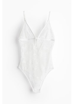 H & M - Nieusztywniane koronkowe body - Biały ze sklepu H&M w kategorii Body damskie - zdjęcie 172010815