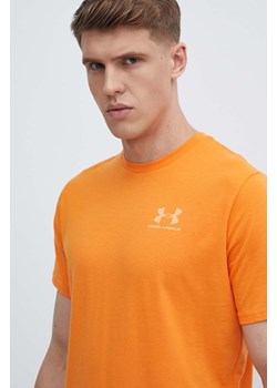 Under Armour t-shirt męski kolor pomarańczowy z nadrukiem 1326799 ze sklepu ANSWEAR.com w kategorii T-shirty męskie - zdjęcie 172021166