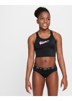 Midkini dla dużych dzieci (dziewcząt) z ramiączkami krzyżowanymi na plecach Nike Swim - Czerń ze sklepu Nike poland w kategorii Stroje kąpielowe - zdjęcie 172023798