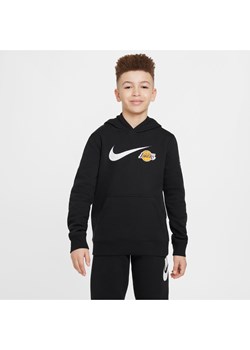 Bluza z kapturem dla dużych dzieci (chłopców) Nike NBA Los Angeles Lakers Club Fleece Essential - Czerń ze sklepu Nike poland w kategorii Bluzy chłopięce - zdjęcie 172023809