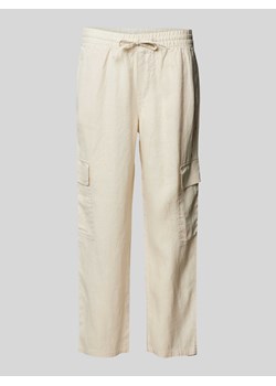 Spodnie lniane z kieszeniami cargo ze sklepu Peek&Cloppenburg  w kategorii Spodnie damskie - zdjęcie 172024009