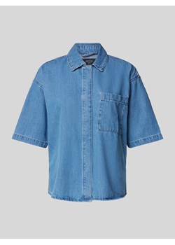 Bluzka jeansowa z wykładanym kołnierzem model ‘ELINE’ ze sklepu Peek&Cloppenburg  w kategorii Koszule damskie - zdjęcie 172024757
