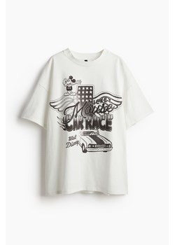 H & M - T-shirt oversize z nadrukiem - Biały ze sklepu H&M w kategorii Bluzki damskie - zdjęcie 172025115