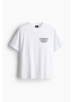 H & M - T-shirt z nadrukiem Loose Fit - Biały ze sklepu H&M w kategorii Bluzki damskie - zdjęcie 172025165
