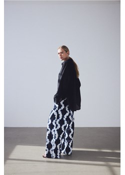 H & M - Szerokie spodnie z domieszką lnu - Niebieski ze sklepu H&M w kategorii Spodnie damskie - zdjęcie 172025178