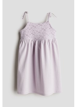 H & M - Dżersejowa sukienka o szydełkowym wyglądzie - Fioletowy ze sklepu H&M w kategorii Sukienki dziewczęce - zdjęcie 172025185