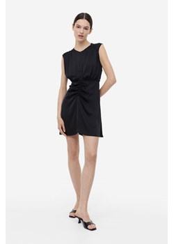 H & M - Drapowana sukienka satynowa - Czarny ze sklepu H&M w kategorii Sukienki - zdjęcie 172025225