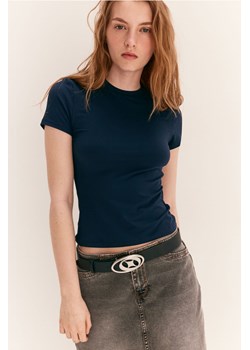 H & M - Dopasowany T-shirt - Niebieski ze sklepu H&M w kategorii Bluzki damskie - zdjęcie 172025289