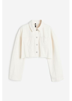 H & M - Krótka kurtka z diagonalu - Biały ze sklepu H&M w kategorii Kurtki damskie - zdjęcie 172025299