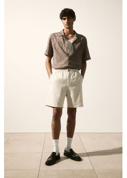 H & M - Szorty z domieszką lnu Regular Fit - Biały ze sklepu H&M w kategorii Spodenki męskie - zdjęcie 172025307
