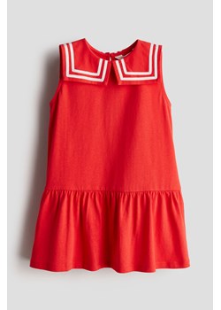 H & M - Sukienka marynarska z bawełnianego dżerseju - Czerwony ze sklepu H&M w kategorii Sukienki dziewczęce - zdjęcie 172025367