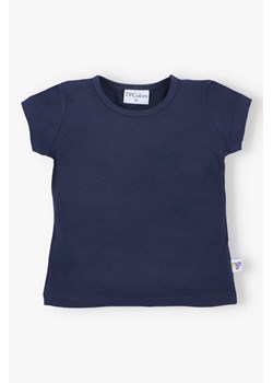 T-shirt dziewczęcy z krótkim rękawem - granatowy - I Love Colors ze sklepu 5.10.15 w kategorii Bluzki dziewczęce - zdjęcie 172027747