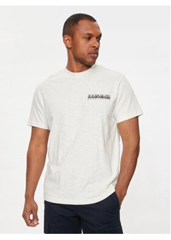 Napapijri T-Shirt S-Martre NP0A4HQB Écru Regular Fit ze sklepu MODIVO w kategorii T-shirty męskie - zdjęcie 172028959