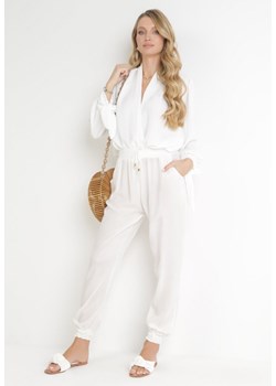 Białe Spodnie Lid ze sklepu Born2be Odzież w kategorii Spodnie damskie - zdjęcie 172030219