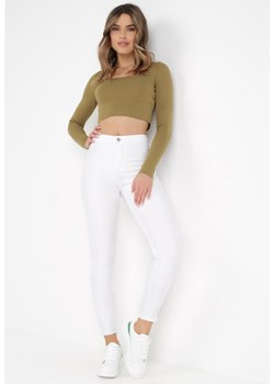 Białe Spodnie Skinny Phenameia ze sklepu Born2be Odzież w kategorii Spodnie damskie - zdjęcie 172030555