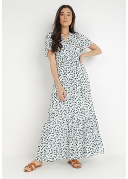 Biało-Zielona Sukienka z Wiskozy Arton ze sklepu Born2be Odzież w kategorii Sukienki - zdjęcie 172030809