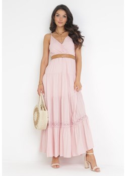 Różowa Sukienka z Paskiem Maerea ze sklepu Born2be Odzież w kategorii Sukienki - zdjęcie 172030815