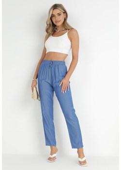 Niebieskie Spodnie Ianeris ze sklepu Born2be Odzież w kategorii Spodnie damskie - zdjęcie 172030849