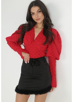 Czarna Spódnica Mini z Piórkami i Paskiem Kolli ze sklepu Born2be Odzież w kategorii Spódnice - zdjęcie 172031288