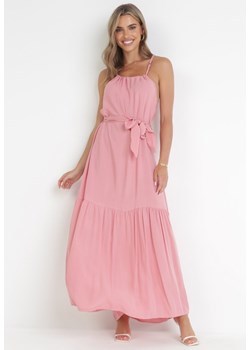 Różowa Rozkloszowana Sukienka Maxi na Ramiączkach Awlia ze sklepu Born2be Odzież w kategorii Sukienki - zdjęcie 172031887