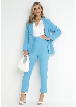 Niebieskie Spodnie Regular Boura ze sklepu Born2be Odzież w kategorii Spodnie damskie - zdjęcie 172032117