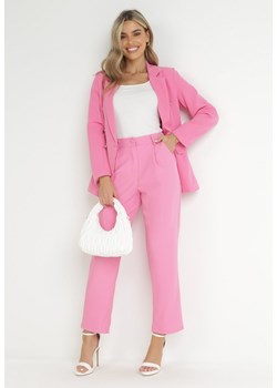 Różowe Spodnie Regular Fohan ze sklepu Born2be Odzież w kategorii Spodnie damskie - zdjęcie 172032155