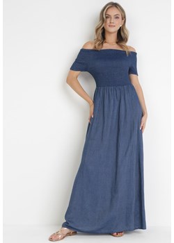 Granatowa Sukienka Maxi z Hiszpańskim Dekoltem Raandrys ze sklepu Born2be Odzież w kategorii Sukienki - zdjęcie 172032246