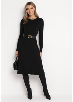 Czarna Sweterkowa Sukienka Trapezowa Covenkia ze sklepu Born2be Odzież w kategorii Sukienki - zdjęcie 172032675
