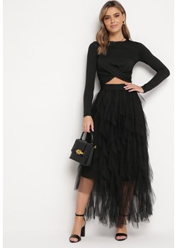Czarna Spódnica Maxi Rozkloszowana z Przeźroczystego Tiulu Salvin ze sklepu Born2be Odzież w kategorii Spódnice - zdjęcie 172033037