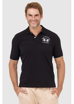 LA MARTINA Czarna koszulka polo z wyszywanym logo, Wybierz rozmiar XXL ze sklepu outfit.pl w kategorii T-shirty męskie - zdjęcie 172034425