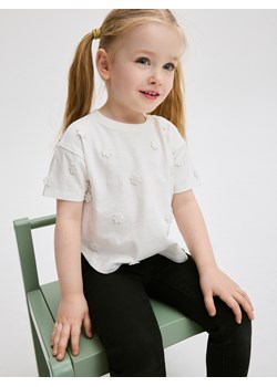 Reserved - T-shirt z aplikacją - złamana biel ze sklepu Reserved w kategorii Bluzki dziewczęce - zdjęcie 172034555