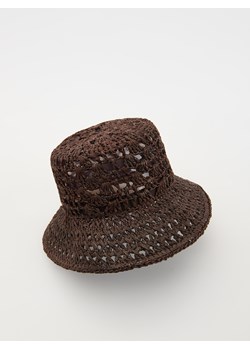 Reserved - Pleciony kapelusz bucket - brązowy ze sklepu Reserved w kategorii Kapelusze damskie - zdjęcie 172034649