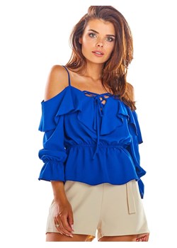 Awama Bluzka w kolorze niebieskim ze sklepu Limango Polska w kategorii Bluzki damskie - zdjęcie 172035308