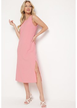 Różowa Sukienka bez Rękawów z Rozcięciami po Bokach Javila ze sklepu Born2be Odzież w kategorii Sukienki - zdjęcie 172046746