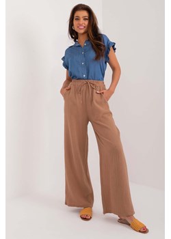 Luźne spodnie materiałowe z wysokim stanem ze sklepu 5.10.15 w kategorii Spodnie damskie - zdjęcie 172048285