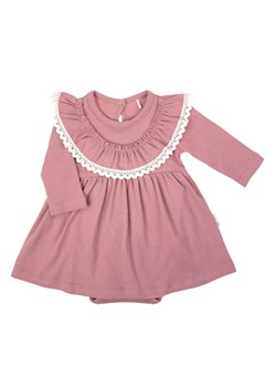Sukienka dziewczęca z długim rękawem w kolorze wrzosowym ze sklepu 5.10.15 w kategorii Sukienki niemowlęce - zdjęcie 172048348