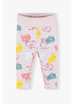 Prążkowane legginsy z wywijanym pasem - Rosnę z Tobą ze sklepu 5.10.15 w kategorii Legginsy niemowlęce - zdjęcie 172048357